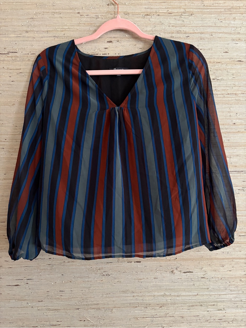 Madewell Striped V-Neck Blouse